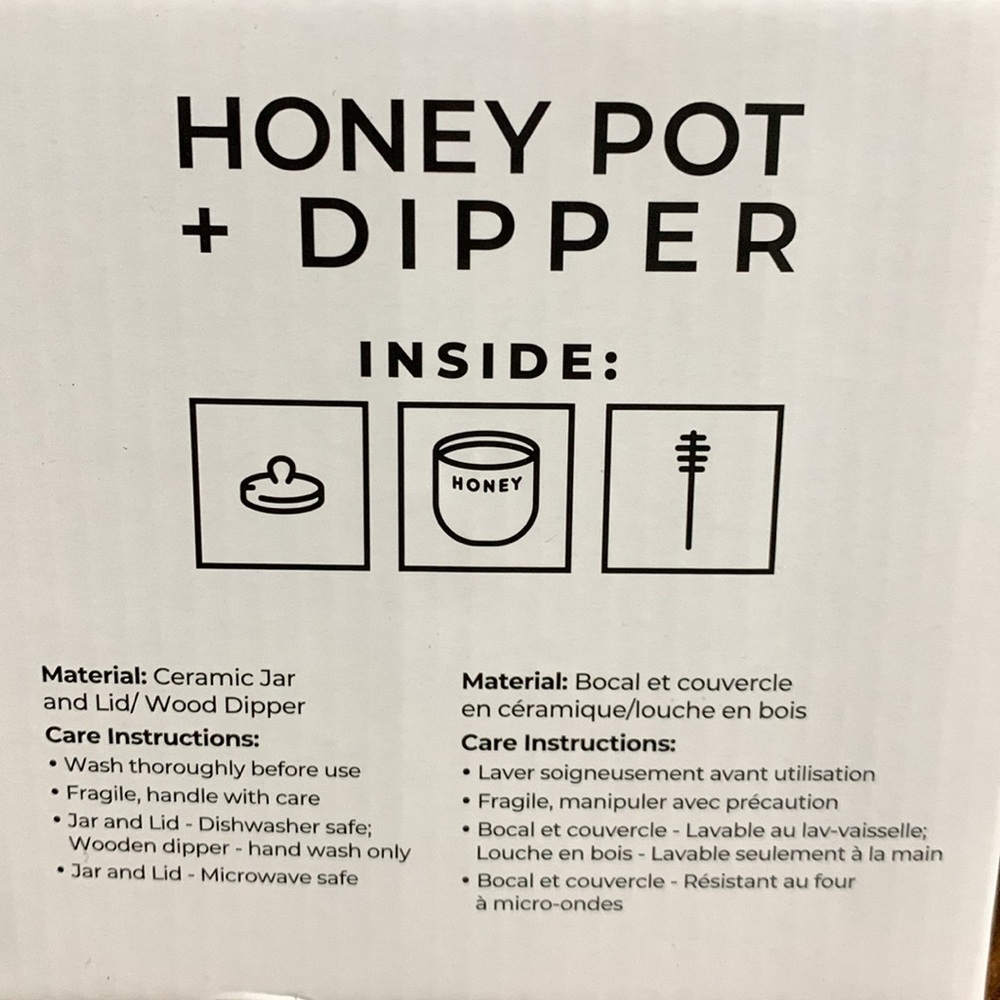 Honey Pot and Dipper - White - Picture 4 of 4